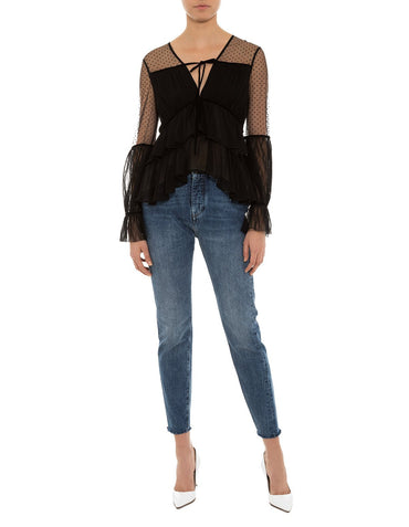 Helmut Mesh Crinkle Blouse